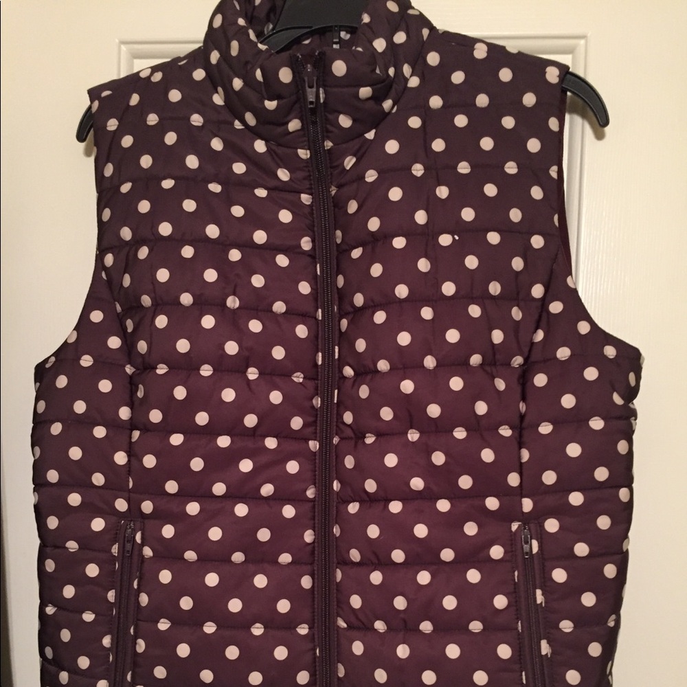 Polka dot puffer vest